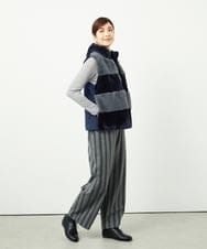 NGLAE22270 GIANNI LO GIUDICE(ジャンニ ロ ジュディチェ) [洗える・日本製]レーヨン混ストレッチストライプパンツ ダークグレー