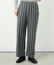 NGLAE22270 GIANNI LO GIUDICE(ジャンニ ロ ジュディチェ) [洗える・日本製]レーヨン混ストレッチストライプパンツ ダークグレー