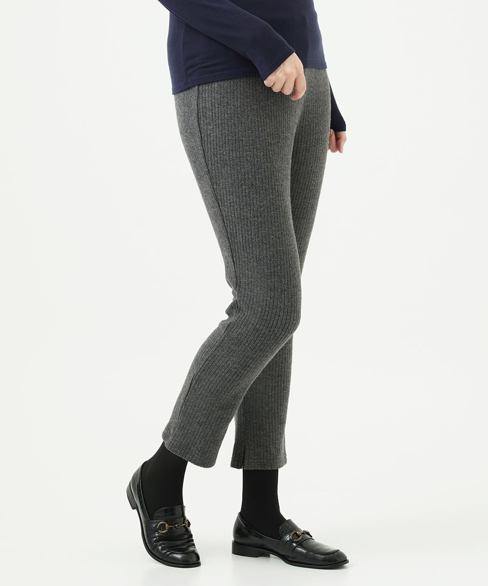 NGLAE38170 GIANNI LO GIUDICE(ジャンニ ロ ジュディチェ) [洗える・日本製]インターアクションウォームリブパンツ グレー