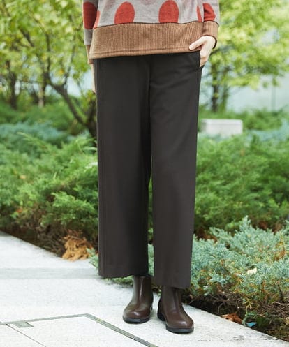 NGLAE40230  [洗える・日本製]プレスウォームストレッチパンツ