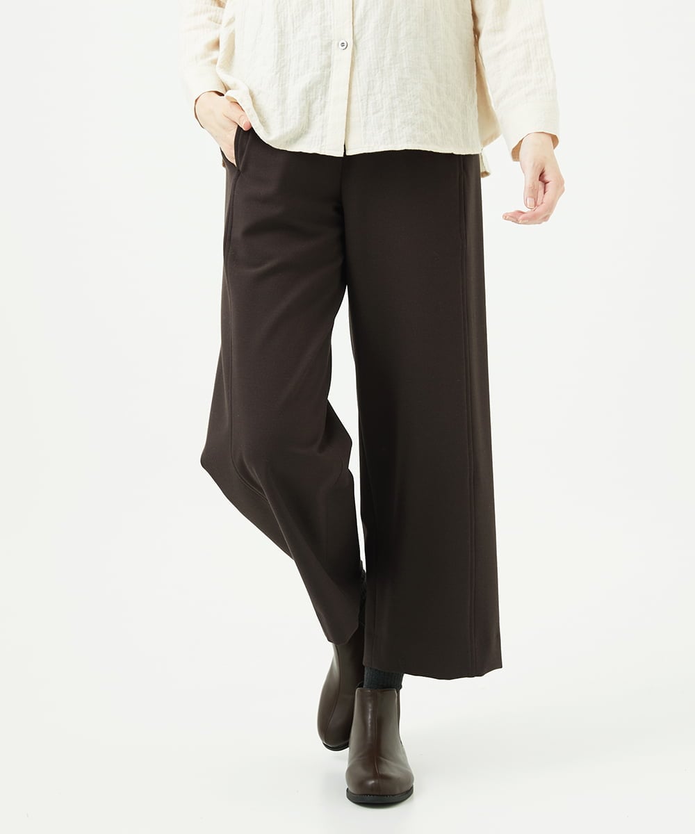 NGLAE40230 GIANNI LO GIUDICE(ジャンニ ロ ジュディチェ) [洗える・日本製]プレスウォームストレッチパンツ ブラウン