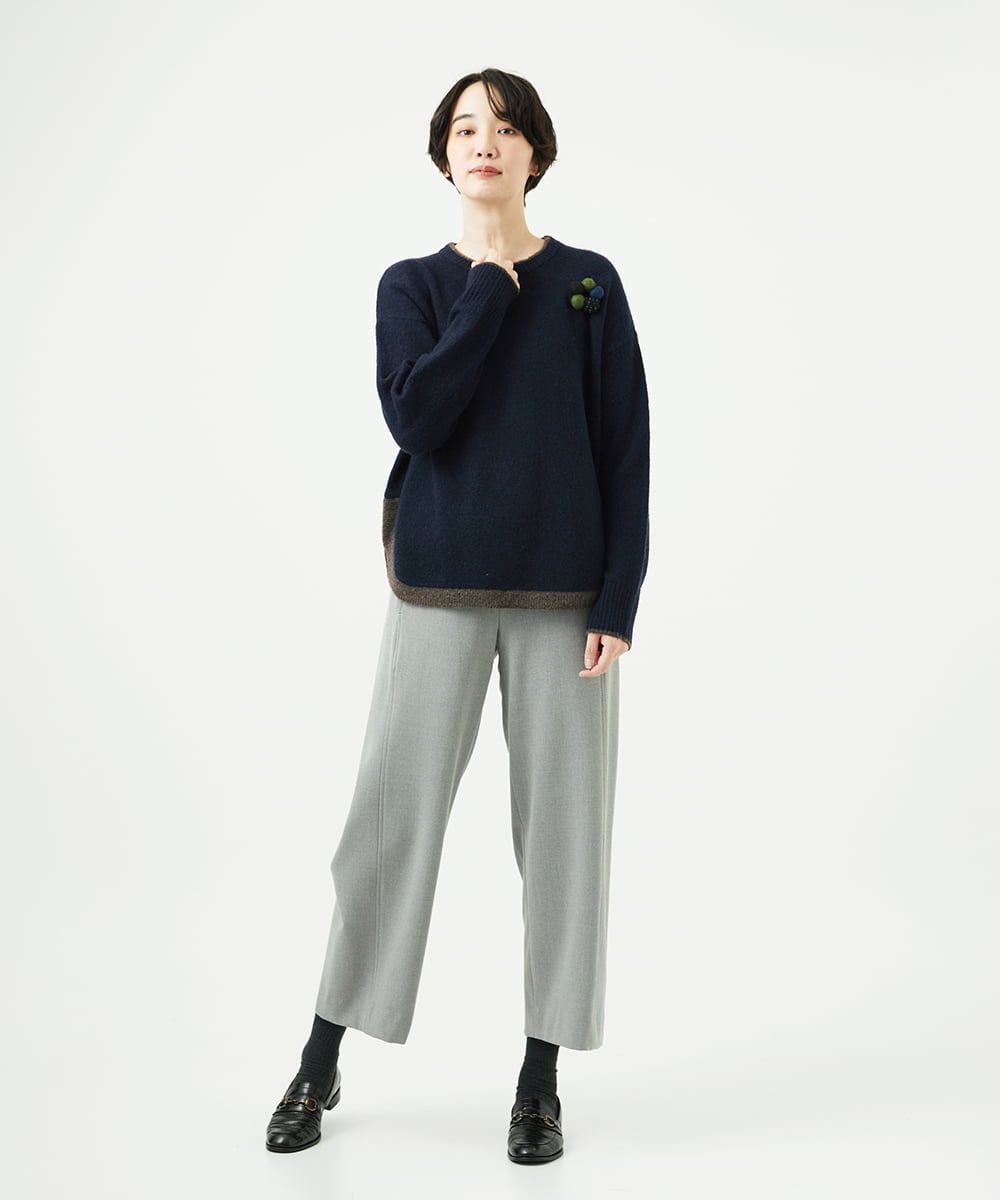 NGLAE40230 GIANNI LO GIUDICE(ジャンニ ロ ジュディチェ) [洗える・日本製]プレスウォームストレッチパンツ グレー