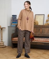 NGLAH47250 GIANNI LO GIUDICE(ジャンニ ロ ジュディチェ) [洗える・日本製]カラーＭＩＸグレンチェックパンツ ベージュ