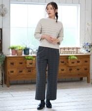 NGLAH47250 GIANNI LO GIUDICE(ジャンニ ロ ジュディチェ) [洗える・日本製]カラーＭＩＸグレンチェックパンツ ベージュ