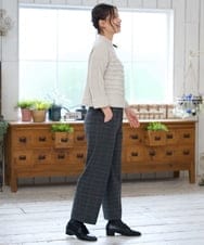 NGLAH47250 GIANNI LO GIUDICE(ジャンニ ロ ジュディチェ) [洗える・日本製]カラーＭＩＸグレンチェックパンツ ベージュ