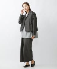 NGLAW01300 GIANNI LO GIUDICE(ジャンニ ロ ジュディチェ) 先染めストライプワイドパンツ ダークグレー