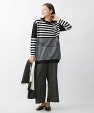 NGLAW01300 GIANNI LO GIUDICE(ジャンニ ロ ジュディチェ) 先染めストライプワイドパンツ ダークグレー