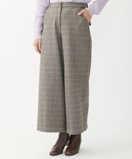 NGLAW25250 GIANNI LO GIUDICE(ジャンニ ロ ジュディチェ) [日本製]ガンクラブチェック柄ワイドパンツ オレンジブラウン