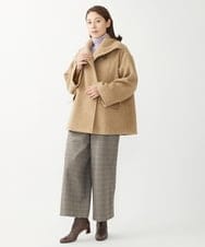 NGLAW25250 GIANNI LO GIUDICE(ジャンニ ロ ジュディチェ) [日本製]ガンクラブチェック柄ワイドパンツ オレンジブラウン