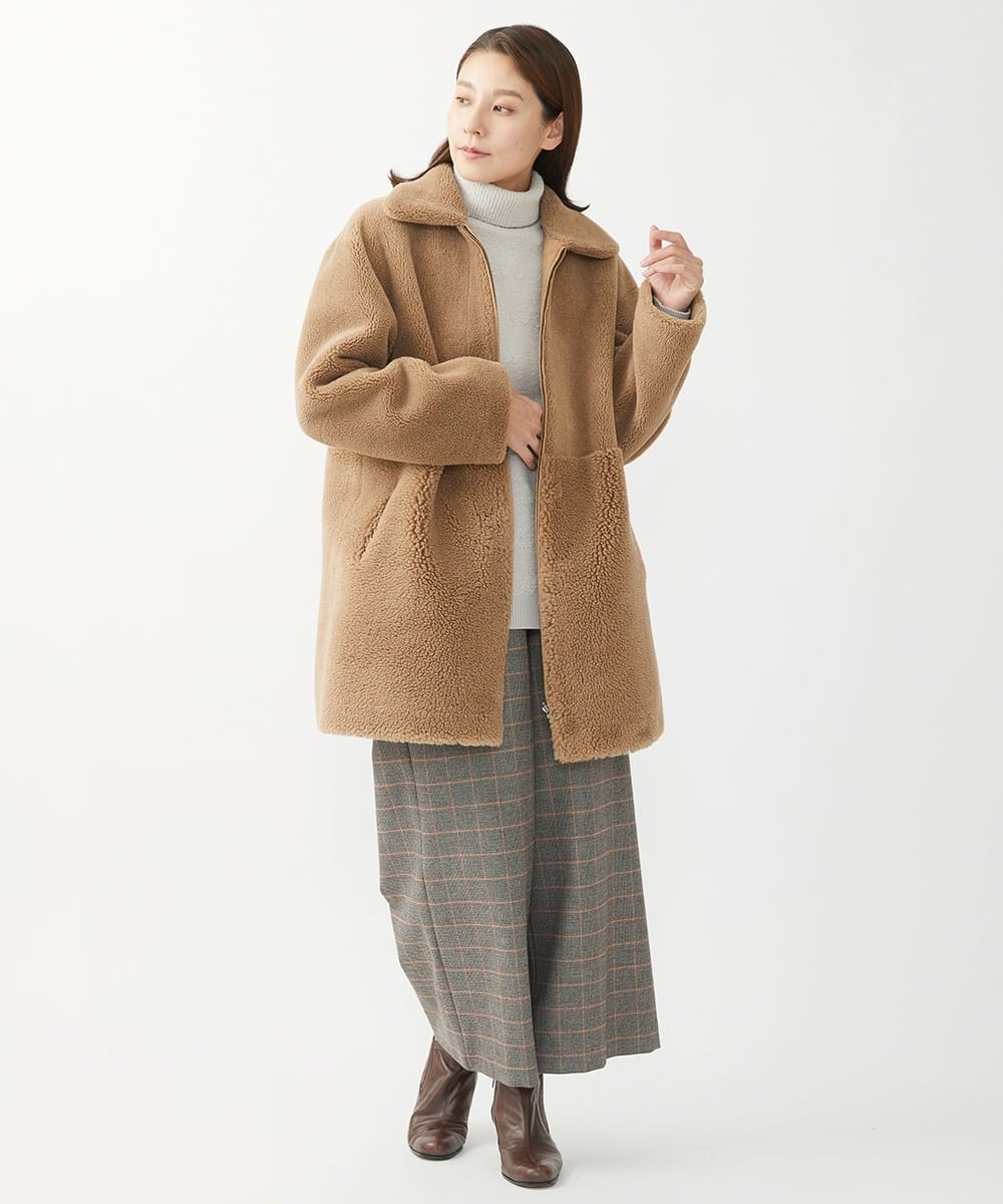NGLAW25250 GIANNI LO GIUDICE(ジャンニ ロ ジュディチェ) [日本製]ガンクラブチェック柄ワイドパンツ オレンジブラウン