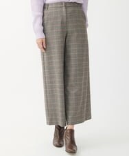 NGLAW25250 GIANNI LO GIUDICE(ジャンニ ロ ジュディチェ) [日本製]ガンクラブチェック柄ワイドパンツ オレンジブラウン