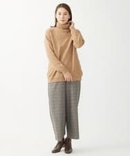 NGLAW25250 GIANNI LO GIUDICE(ジャンニ ロ ジュディチェ) [日本製]ガンクラブチェック柄ワイドパンツ オレンジブラウン