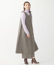 NGLAW25250 GIANNI LO GIUDICE(ジャンニ ロ ジュディチェ) [日本製]ガンクラブチェック柄ワイドパンツ オレンジブラウン