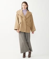 NGLAW25250 GIANNI LO GIUDICE(ジャンニ ロ ジュディチェ) [日本製]ガンクラブチェック柄ワイドパンツ オレンジブラウン