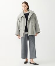 NGLAW25250 GIANNI LO GIUDICE(ジャンニ ロ ジュディチェ) [日本製]ガンクラブチェック柄ワイドパンツ ブルーグレー