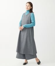 NGLAW25250 GIANNI LO GIUDICE(ジャンニ ロ ジュディチェ) [日本製]ガンクラブチェック柄ワイドパンツ ブルーグレー