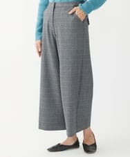 NGLAW25250 GIANNI LO GIUDICE(ジャンニ ロ ジュディチェ) [日本製]ガンクラブチェック柄ワイドパンツ ブルーグレー