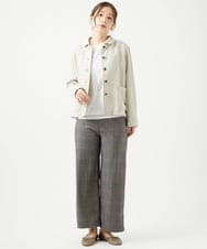 NGLCF62230 GIANNI LO GIUDICE(ジャンニ ロ ジュディチェ) [日本製]ヒートパフォーマーグレンチェックパンツ ベージュ