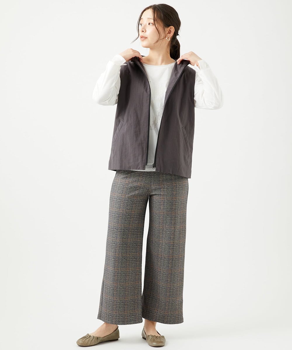 NGLCF62230 GIANNI LO GIUDICE(ジャンニ ロ ジュディチェ) [日本製]ヒートパフォーマーグレンチェックパンツ ベージュ