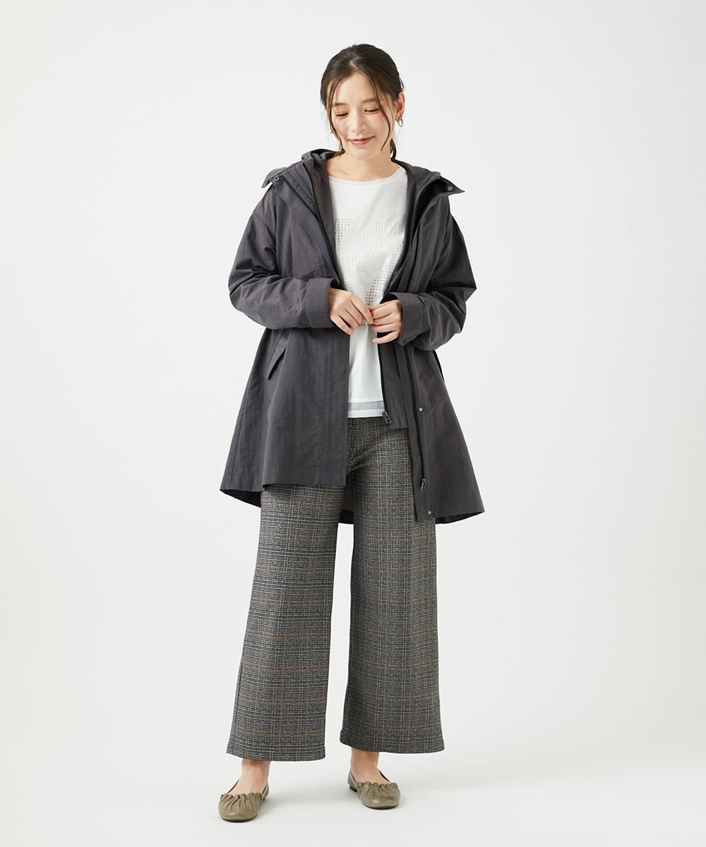 NGLCF62230 GIANNI LO GIUDICE(ジャンニ ロ ジュディチェ) [洗える・日本製]ヒートパフォーマーグレンチェックパンツ ベージュ