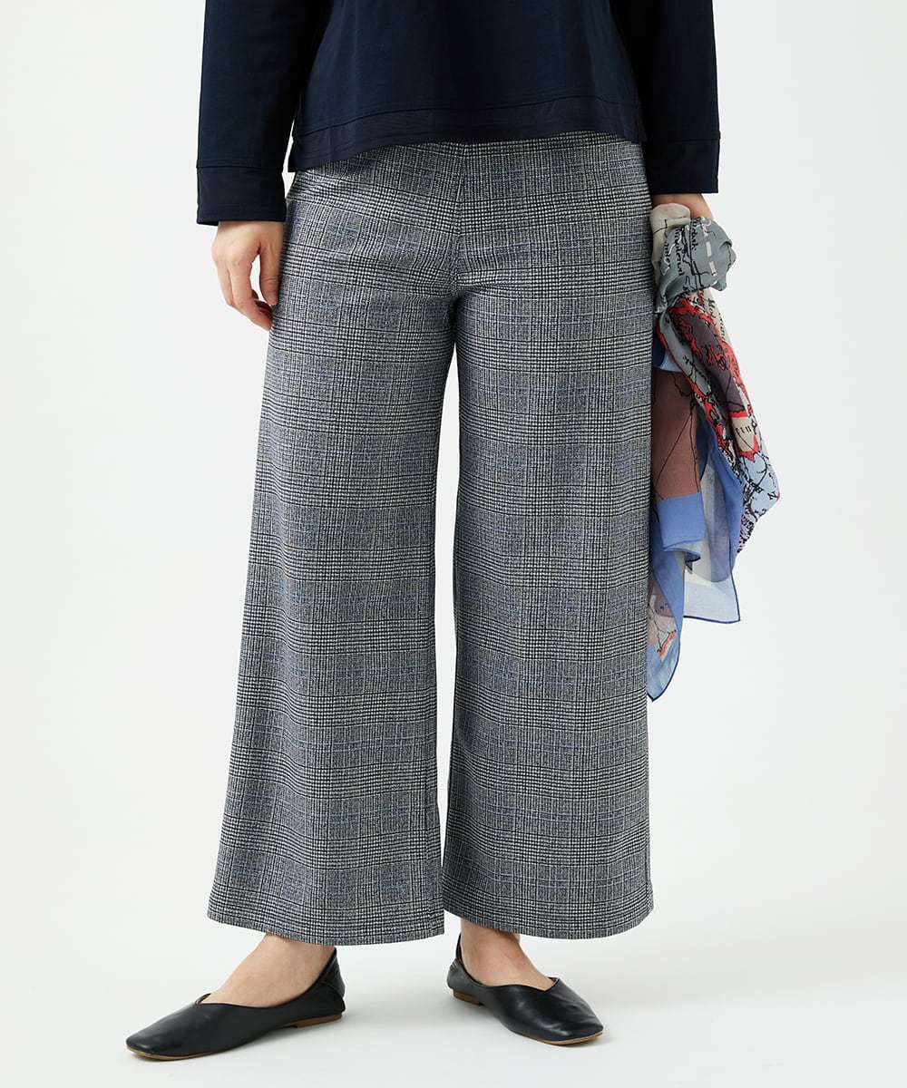 NGLCF62230 GIANNI LO GIUDICE(ジャンニ ロ ジュディチェ) [洗える・日本製]ヒートパフォーマーグレンチェックパンツ ブラック