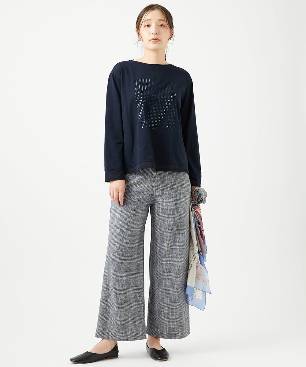 NGLCF62230 GIANNI LO GIUDICE(ジャンニ ロ ジュディチェ) [日本製]ヒートパフォーマーグレンチェックパンツ ブラック