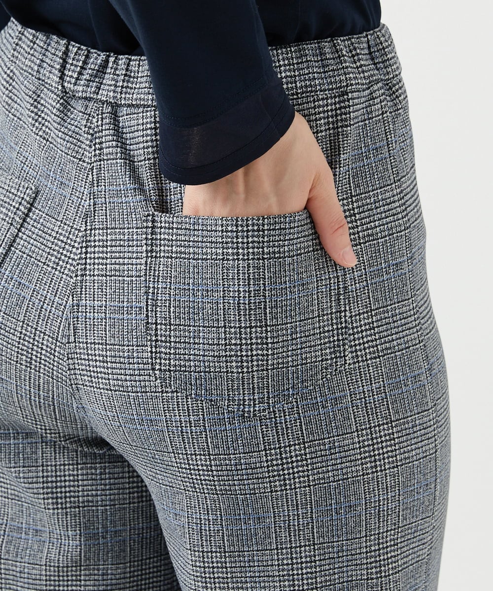 NGLCF62230 GIANNI LO GIUDICE(ジャンニ ロ ジュディチェ) [洗える・日本製]ヒートパフォーマーグレンチェックパンツ ブラック