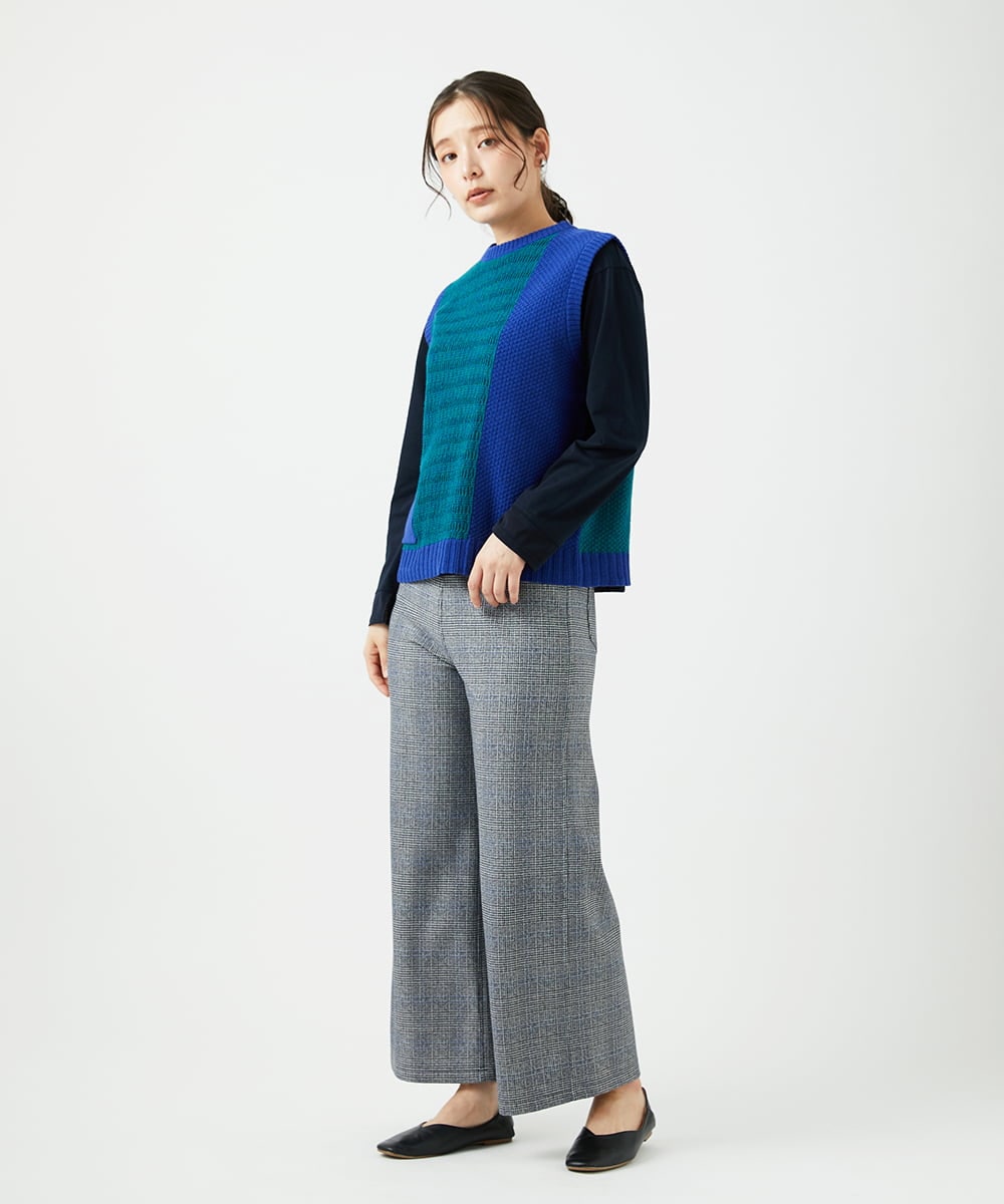 NGLCF62230 GIANNI LO GIUDICE(ジャンニ ロ ジュディチェ) [洗える・日本製]ヒートパフォーマーグレンチェックパンツ ブラック