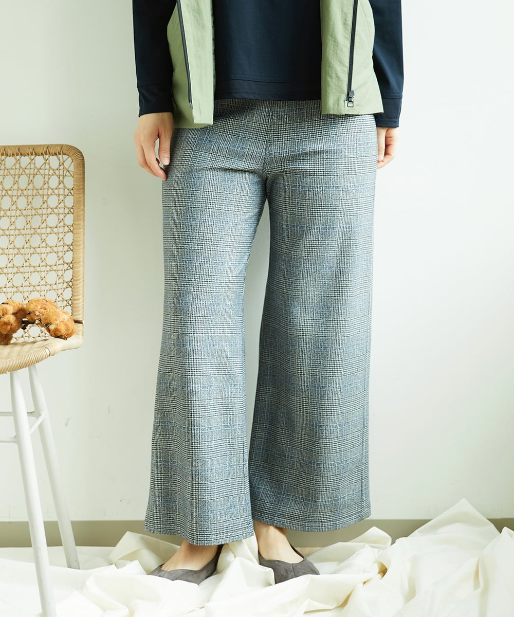 NGLCF62230 GIANNI LO GIUDICE(ジャンニ ロ ジュディチェ) [洗える・日本製]ヒートパフォーマーグレンチェックパンツ ブラック