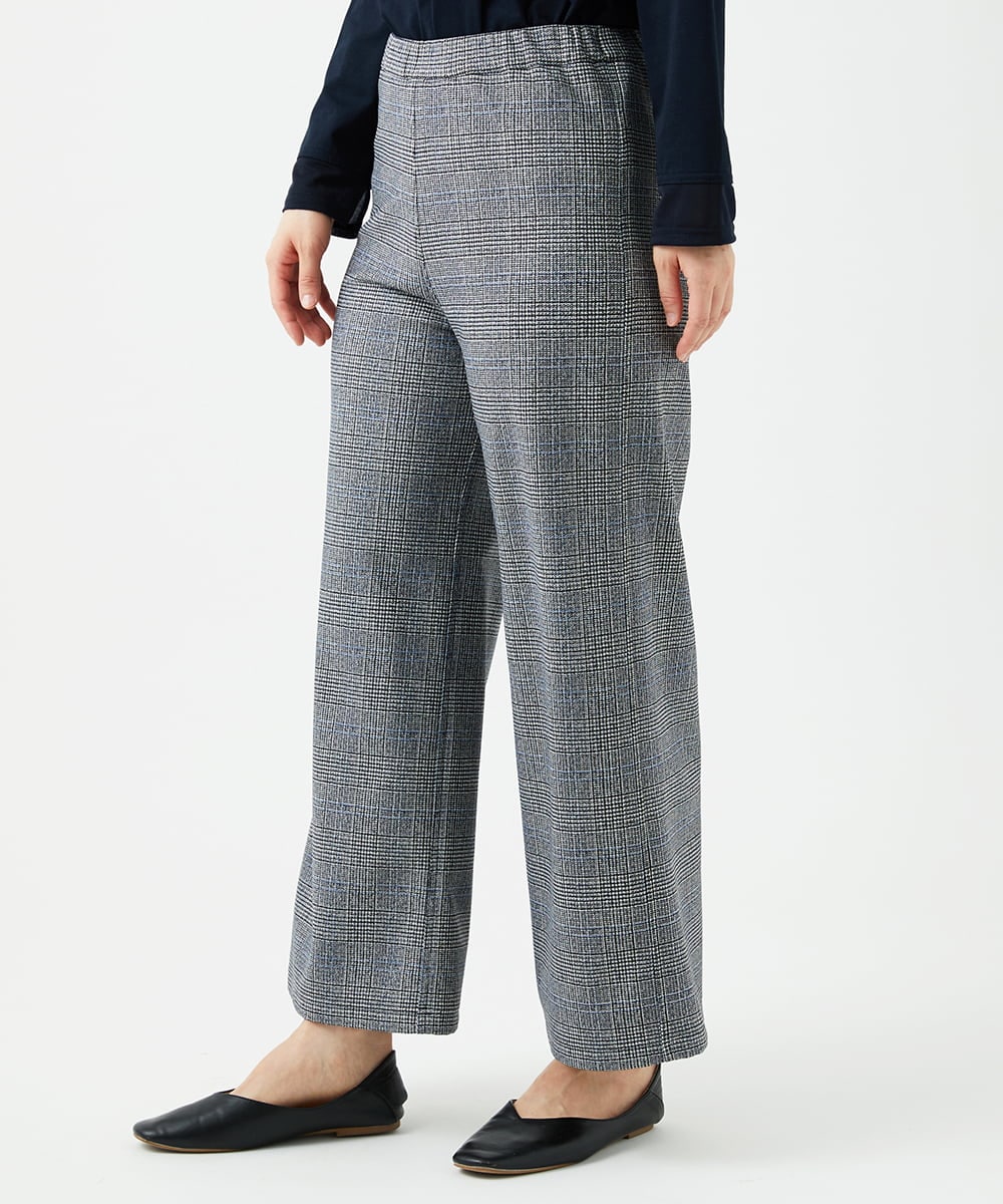 NGLCF62230 GIANNI LO GIUDICE(ジャンニ ロ ジュディチェ) [洗える・日本製]ヒートパフォーマーグレンチェックパンツ ブラック