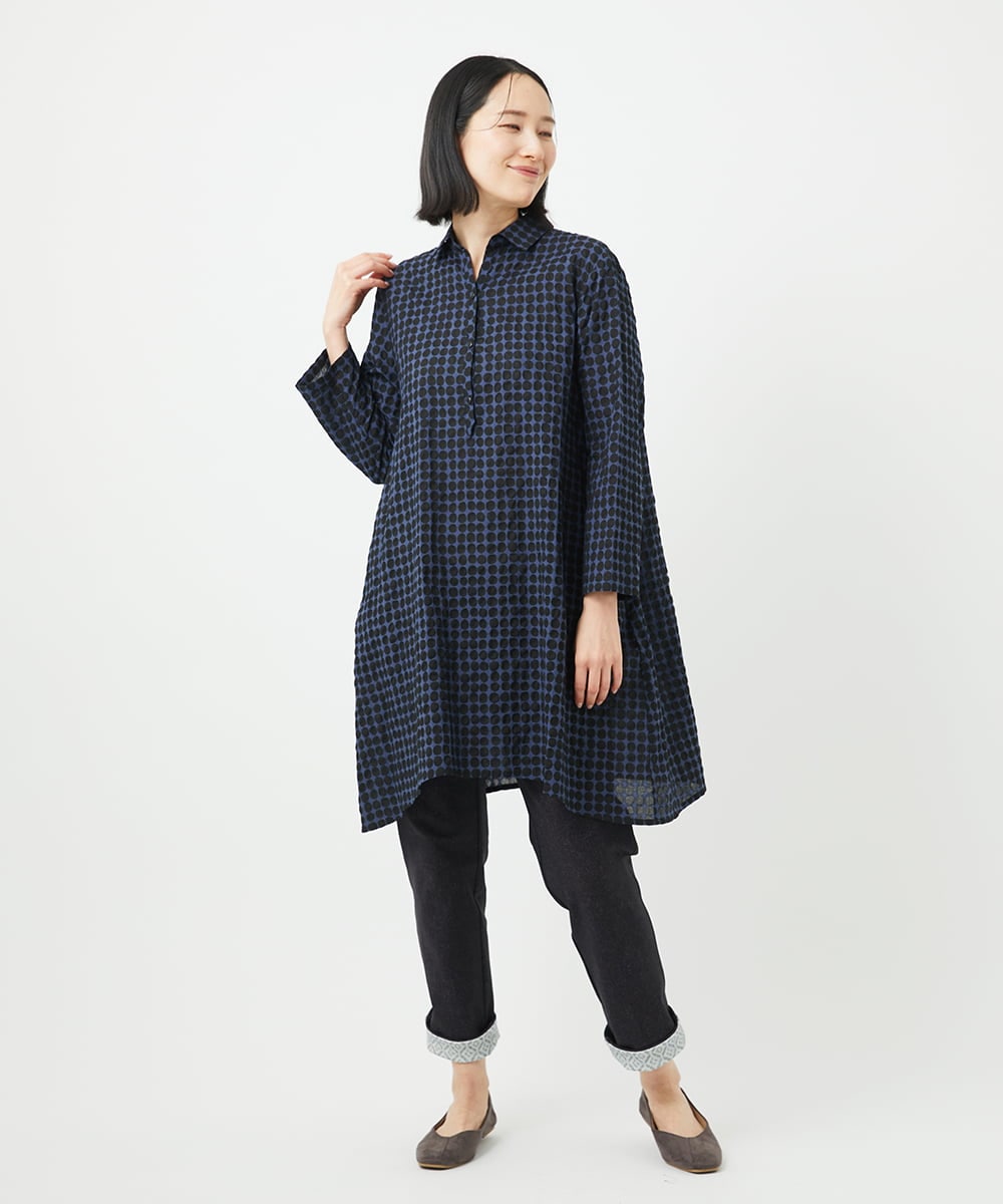 NGLEB51270 GIANNI LO GIUDICE(ジャンニ ロ ジュディチェ) [洗える・日本製]デニムレースパンツ ネイビーブラック