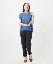 NGLEB51270 GIANNI LO GIUDICE(ジャンニ ロ ジュディチェ) [洗える・日本製]デニムレースパンツ ネイビーブラック