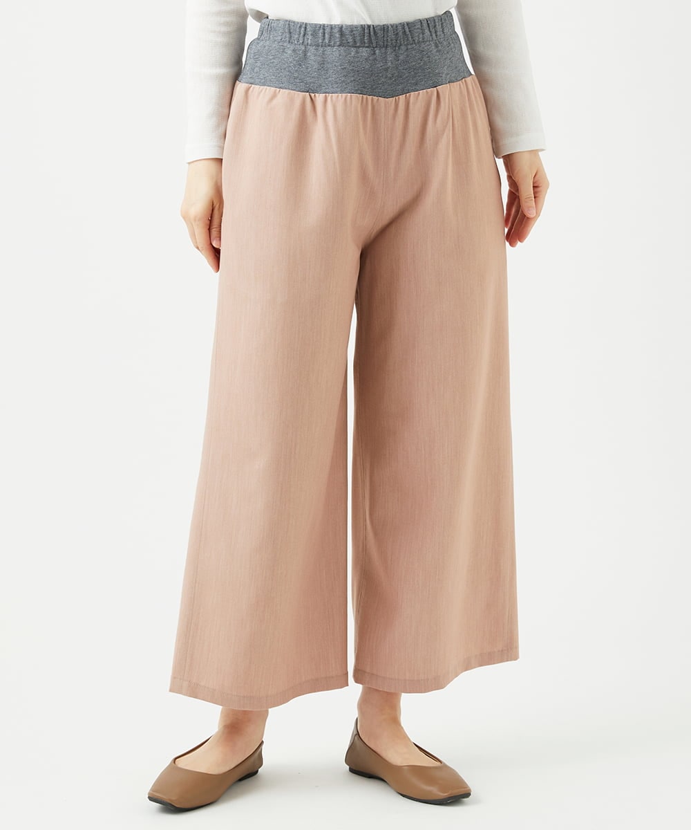 NGLED14230 GIANNI LO GIUDICE(ジャンニ ロ ジュディチェ) [洗える]レーヨンエステルストレッチパンツ ピンクベージュ