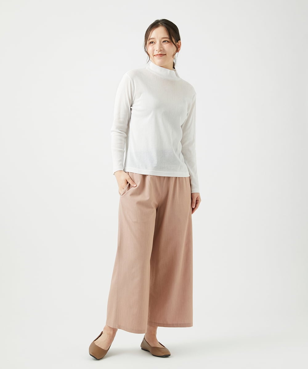 NGLED14230 GIANNI LO GIUDICE(ジャンニ ロ ジュディチェ) [洗える]レーヨンエステルストレッチパンツ ピンクベージュ