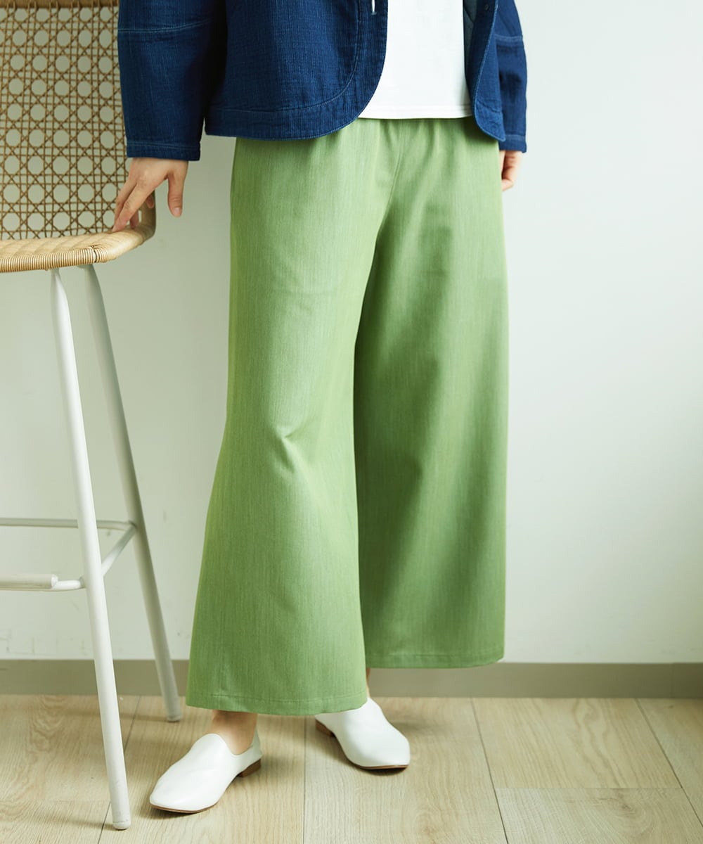 NGLED14230 GIANNI LO GIUDICE(ジャンニ ロ ジュディチェ) [洗える]レーヨンエステルストレッチパンツ グリーン