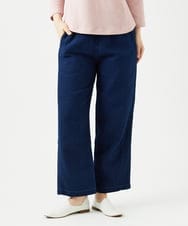 NGLEF15270 GIANNI LO GIUDICE(ジャンニ ロ ジュディチェ) [洗える]二重織ガーゼデニム製品染めパンツ ネイビー