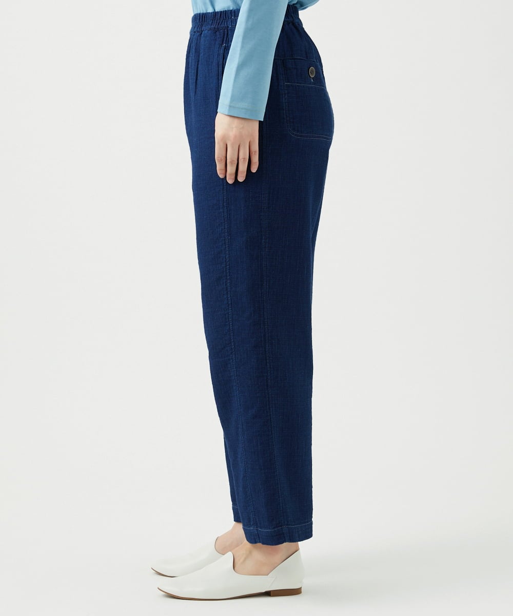 NGLEF15270 GIANNI LO GIUDICE(ジャンニ ロ ジュディチェ) [洗える]二重織ガーゼデニム製品染めパンツ ネイビー