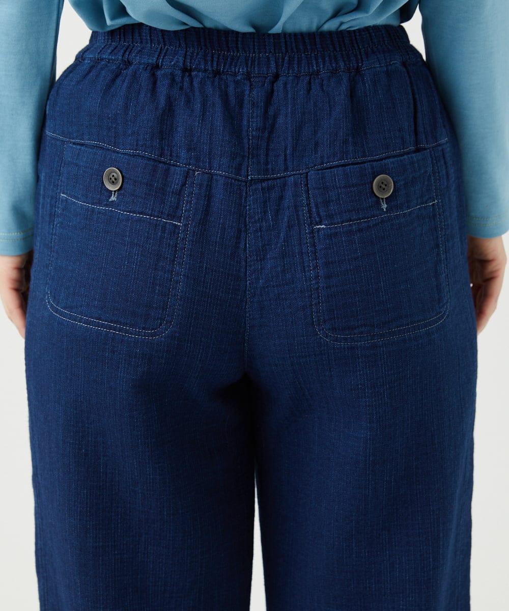 NGLEF15270 GIANNI LO GIUDICE(ジャンニ ロ ジュディチェ) [洗える]二重織ガーゼデニム製品染めパンツ ネイビー