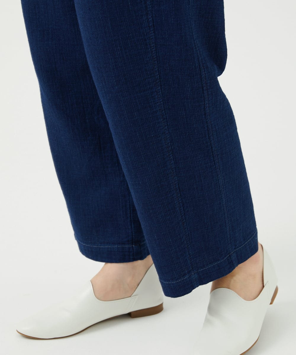 NGLEF15270 GIANNI LO GIUDICE(ジャンニ ロ ジュディチェ) [洗える]二重織ガーゼデニム製品染めパンツ ネイビー