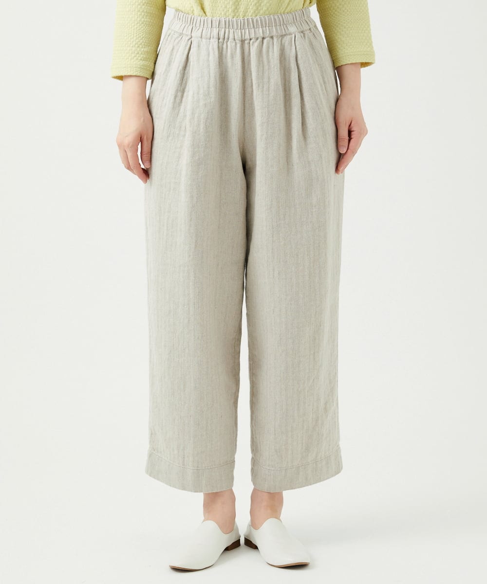 NGLEF17300 GIANNI LO GIUDICE(ジャンニ ロ ジュディチェ) 麻綿ヘリンボンパンツ ベージュ