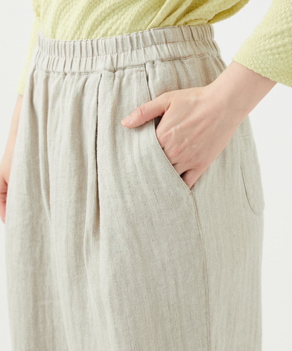 NGLEF17300 GIANNI LO GIUDICE(ジャンニ ロ ジュディチェ) 麻綿ヘリンボンパンツ ベージュ