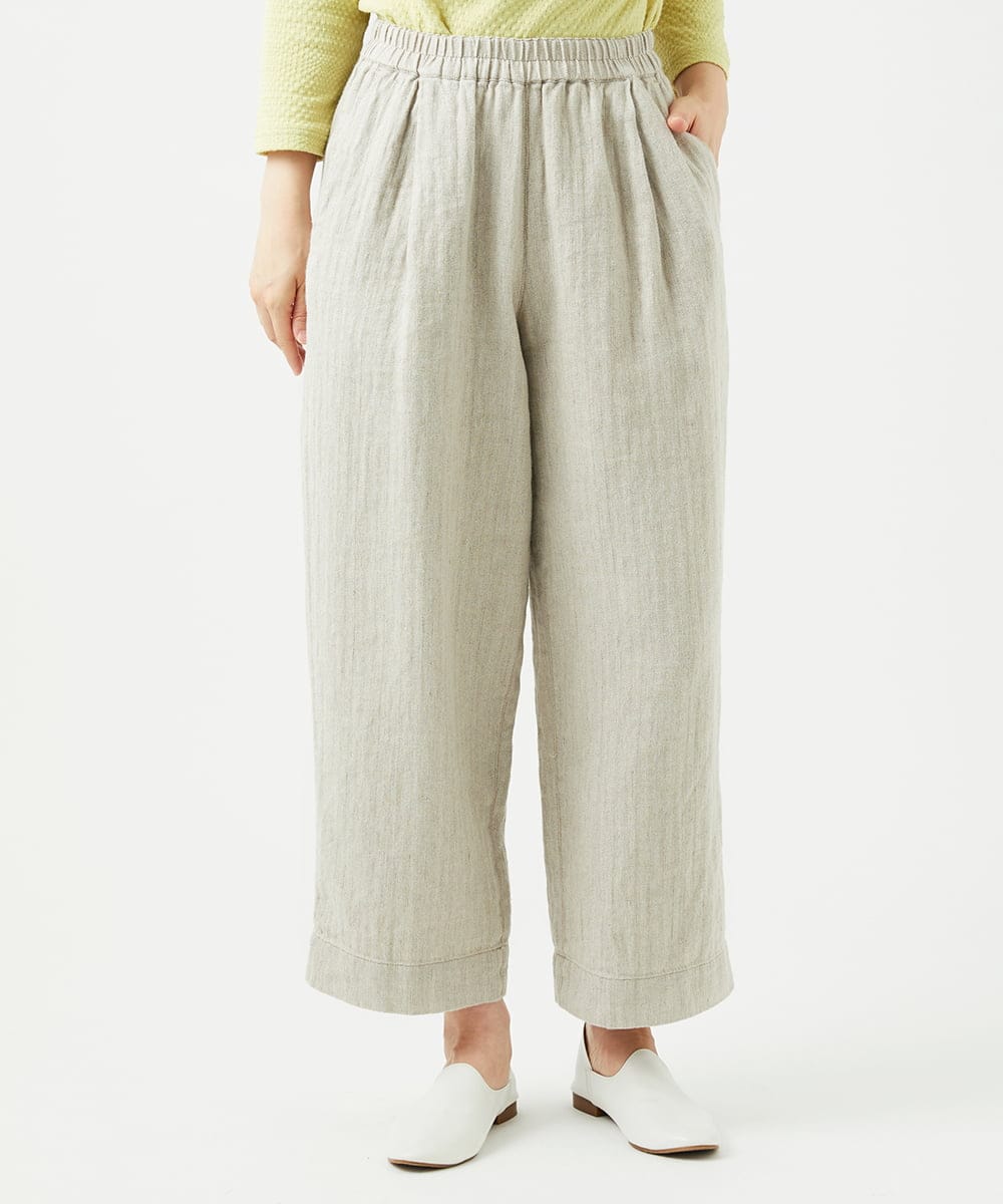 NGLEF17300 GIANNI LO GIUDICE(ジャンニ ロ ジュディチェ) 麻綿ヘリンボンパンツ ベージュ