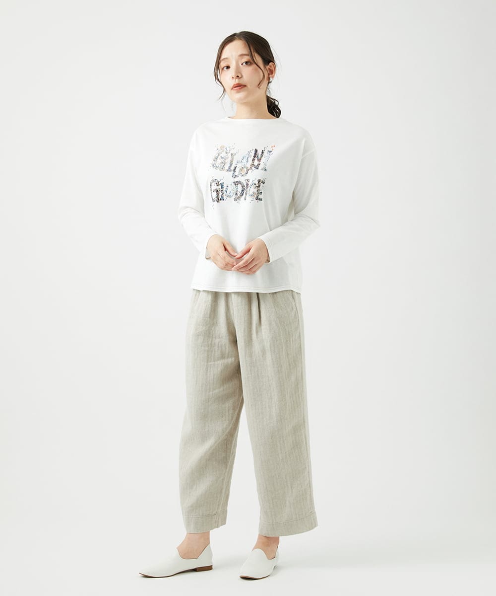 NGLEF17300 GIANNI LO GIUDICE(ジャンニ ロ ジュディチェ) 麻綿ヘリンボンパンツ ベージュ