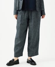 NGLEF17300 GIANNI LO GIUDICE(ジャンニ ロ ジュディチェ) 麻綿ヘリンボンパンツ ブラック