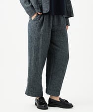 NGLEF17300 GIANNI LO GIUDICE(ジャンニ ロ ジュディチェ) 麻綿ヘリンボンパンツ ブラック