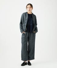 NGLEF17300 GIANNI LO GIUDICE(ジャンニ ロ ジュディチェ) 麻綿ヘリンボンパンツ ブラック