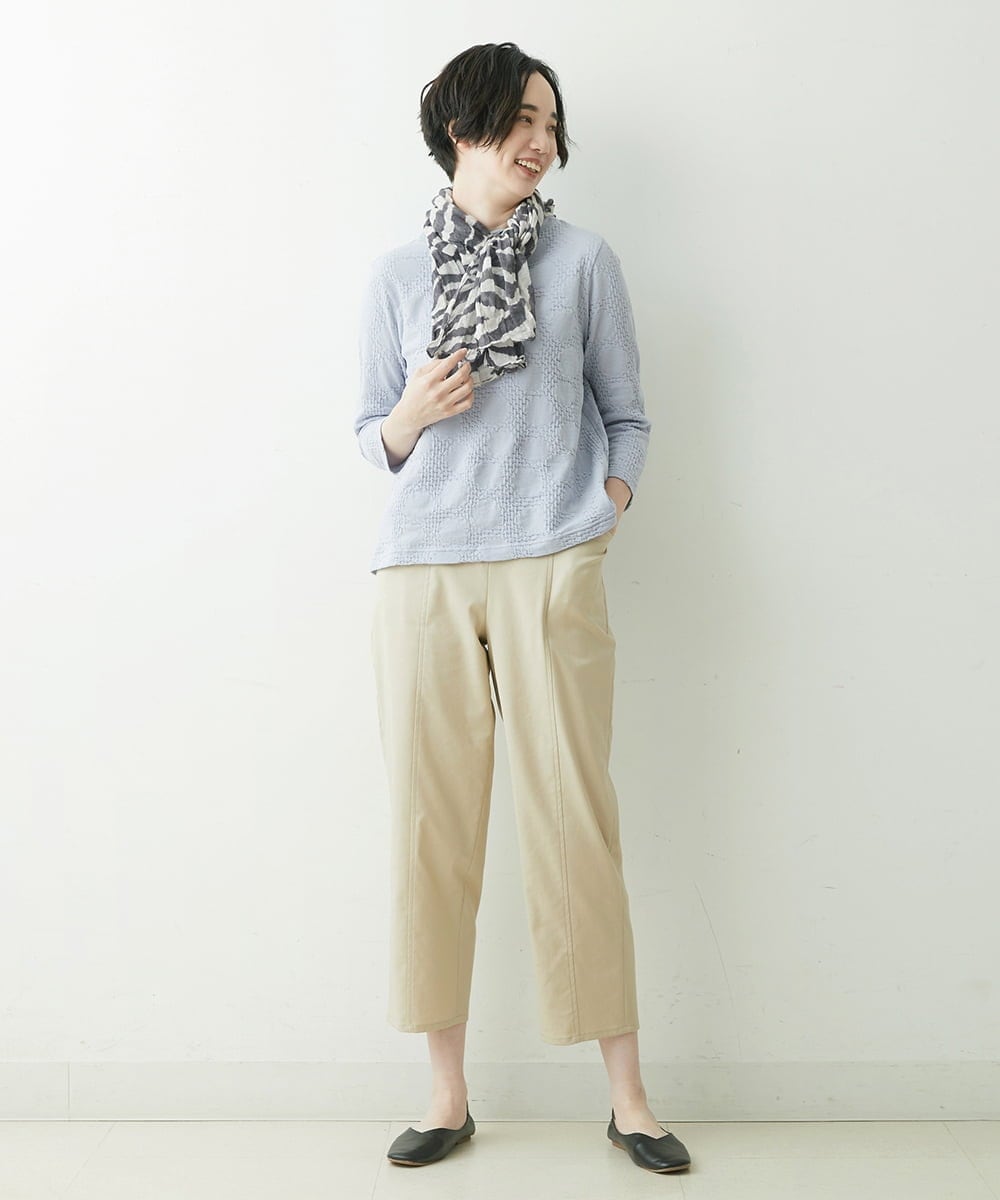 NGLET01230 GIANNI LO GIUDICE(ジャンニ ロ ジュディチェ) [洗える・日本製]ソアロンストレッチパンツ ベージュ