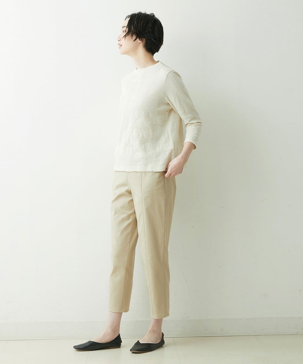 NGLET01230 GIANNI LO GIUDICE(ジャンニ ロ ジュディチェ) [洗える・日本製]ソアロンストレッチパンツ ベージュ