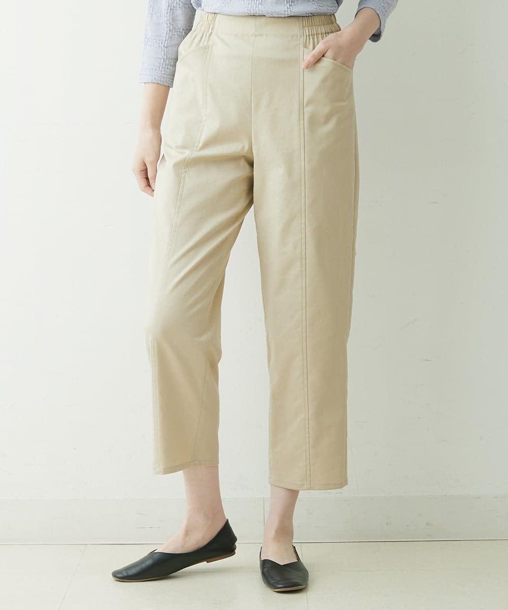 NGLET01230 GIANNI LO GIUDICE(ジャンニ ロ ジュディチェ) [洗える・日本製]ソアロンストレッチパンツ ベージュ