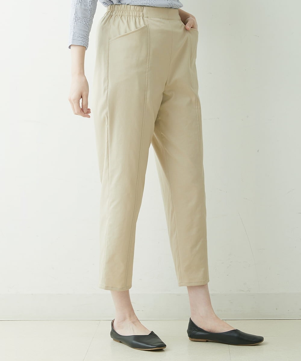 NGLET01230 GIANNI LO GIUDICE(ジャンニ ロ ジュディチェ) [洗える・日本製]ソアロンストレッチパンツ ベージュ